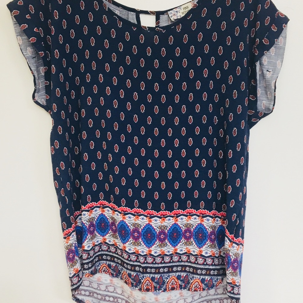 Blouse Navy Printed